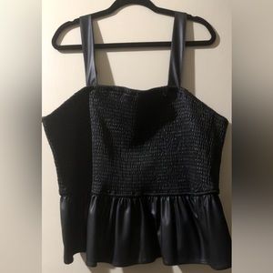 Faux leather top